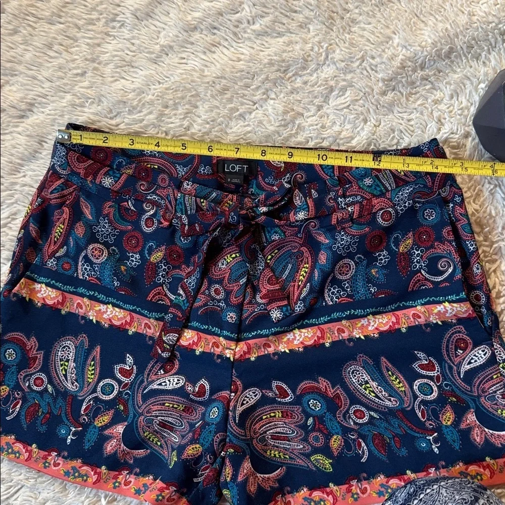 LOFT Shorts Womens Multicolor Paisley Print Boho Colorful Festival size 0